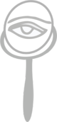 Piktogram przedstawia lusterko z odbijającym się w nim okiem